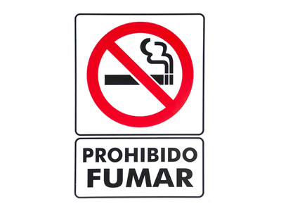 Señalamiento de Prohibido Fumar